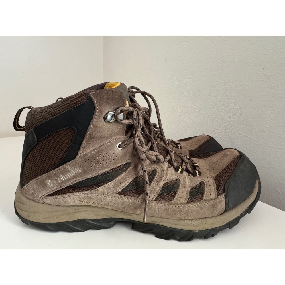 Columbia Crestwood Mid Waterproof Hiking Boots Brown Suede Mens 11.5 BM5371-231